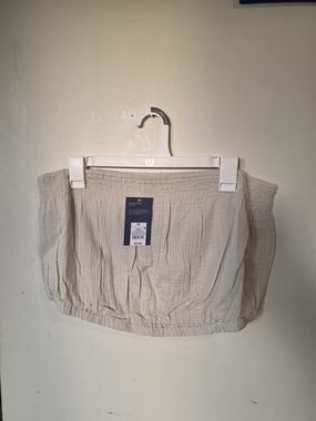Universal Thread Cream Cropped Tube Top XL